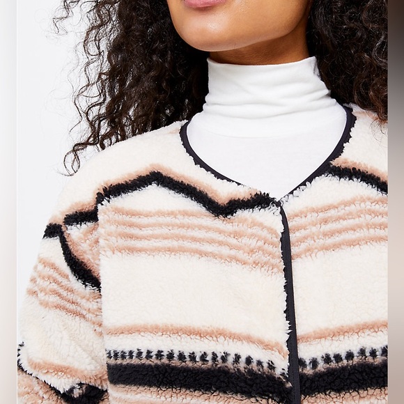 LOFT Lou & Grey Ski Lodge Cozy Up Coat Sherpa Fleece Oversized Women’s Large - Picture 2 of 12